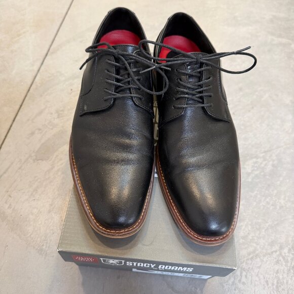 Men\'s Black Stacy Adams Marlton Dress Shoe, size 9.5 main image 4